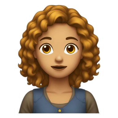 Chica caucásica pelo marrón largo ondulado llorando sticker