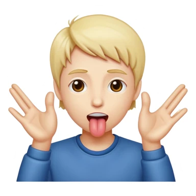 Hands to the side sticking the tongue out  sticker