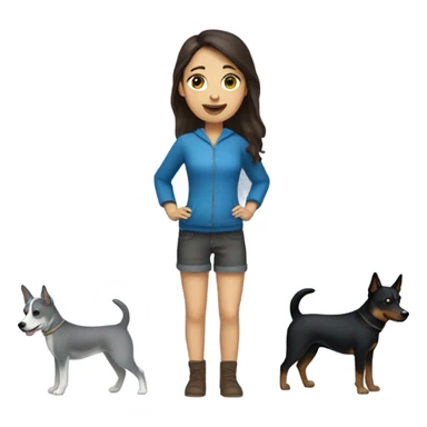 brunette girl with blue heeler sticker