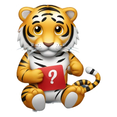 tiger holding a slots card sticker