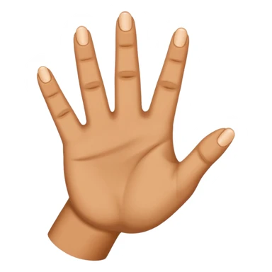 A hand with five fingers raises its  three fingers  sticker