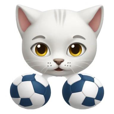 White Footballer  cat strong sticker