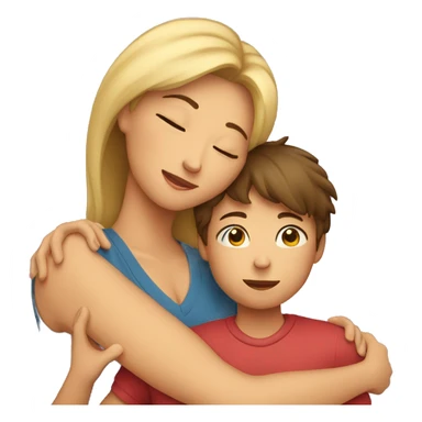 A mom hugging her son sticker