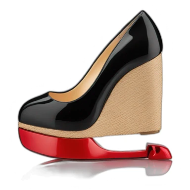 One WEDGE heel LOUBOUTIN black PATENT sticker