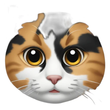 Calico cat with black face and white nose stripe sticker