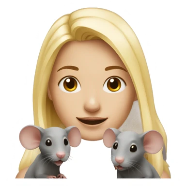 blonde girl with two rats sticker