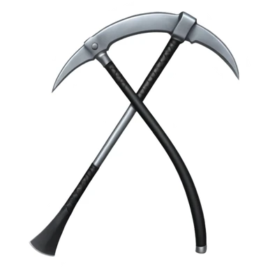 The scythe of the God of Death is long, straight, and pure black, symbolizing death. sticker