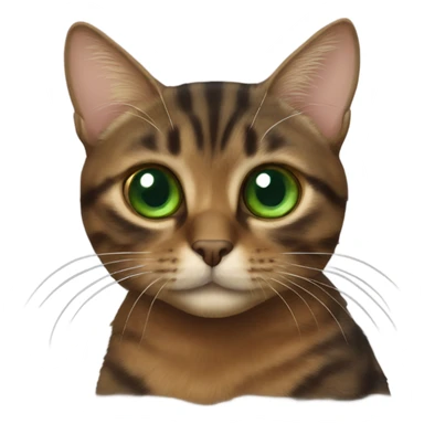 brown torbie cat with green eyes sticker