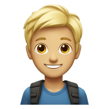 smiling blonde boy indoors sticker