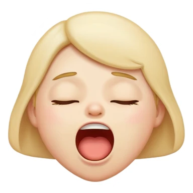 Hazme un emoji de cara con mucho sueño y pereza, recién acabándose de despertar  sticker