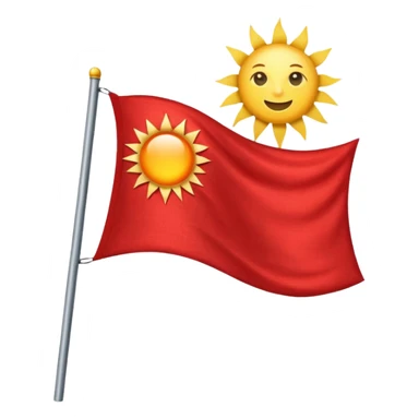 Red flag northwest background is blue with sun sticker