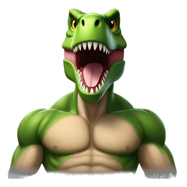 t-rex with muscles man arms biceps sticker