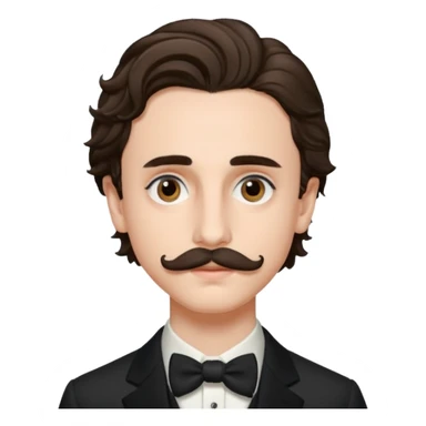 timothee with stache sticker