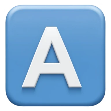 A flat vector emoji icon representing translation between Arabic and Spanish. Two overlapping squares: the front square is blue with a white letter 'A', the back square is light gray with the white Arabic letter 'ع' (Ain). Minimalist design, rounded corners, high quality, white background. sticker