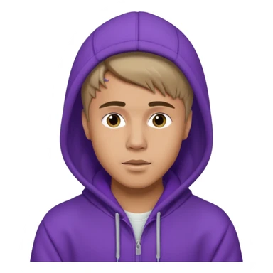 justin bieber, wear purple hoodie sticker