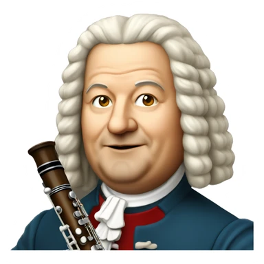 Johann sebastian bach holding recorder sticker