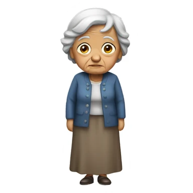 old woman sad standing  sticker