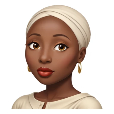 Cynthia erivo Alluring african woman wide nose bald head big glossy lips sticker