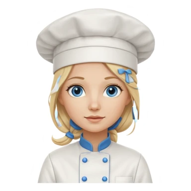 Long Blonde hair blue eyed female chef sticker