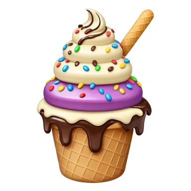 Icecream with toppins on the top sticker