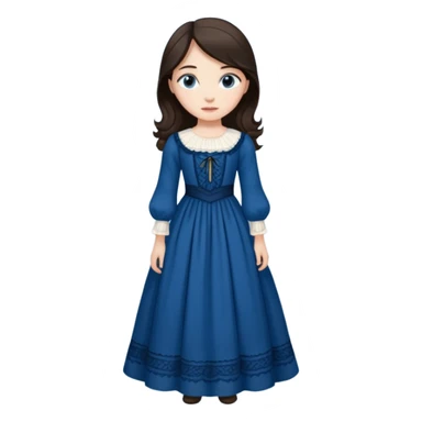 Blue-eyed brunette, wearing 1800s style dress Curtsying sticker