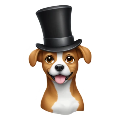 Dog wearing a top hat sticker