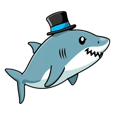 shark in a top hat sticker