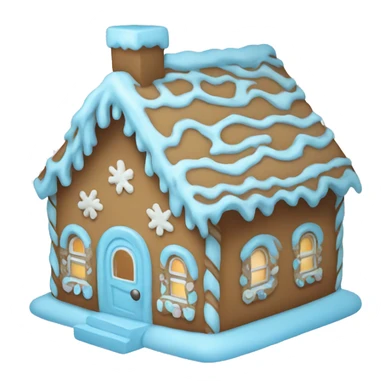 Cosy light blue gingerbread house  sticker