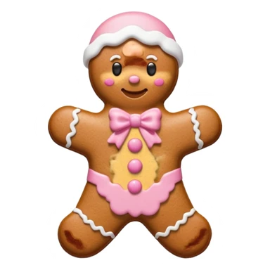 christmas gingerbread pastel pink and red sticker