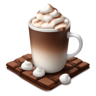 Hot chocolate with whipped cream and marshmallows sticker