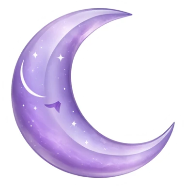A pastel purple amethyst crystal crescent moon sticker