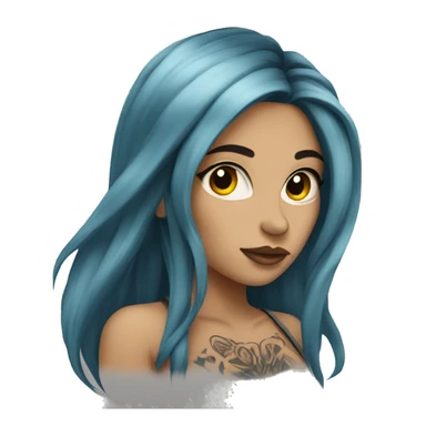 tattooed woman very attractive long hair sticker