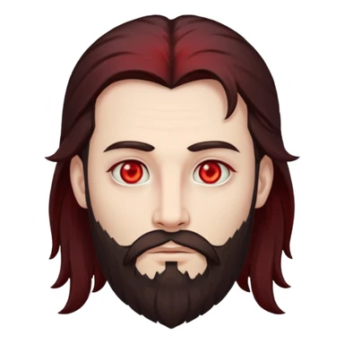 Evil, shadowie Male lord with Red glowing eyes and Long darkBrown Hair and chin beard sticker