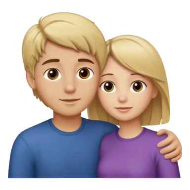 Amour à distance fille blonde et garçon brun tous les deux clair de peau  sticker