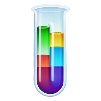 test tube with 3 liquids of different colour sticker
