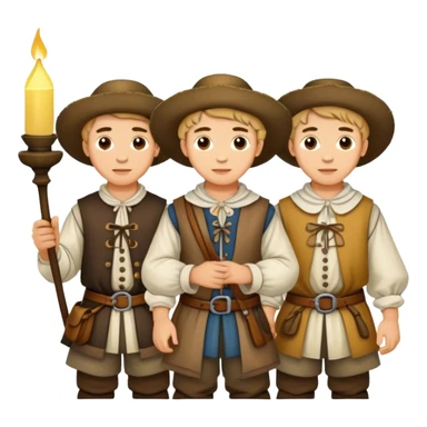 young peasant men during the 17th century photorealistic sticker