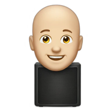 bald men happy white denote speaker sticker