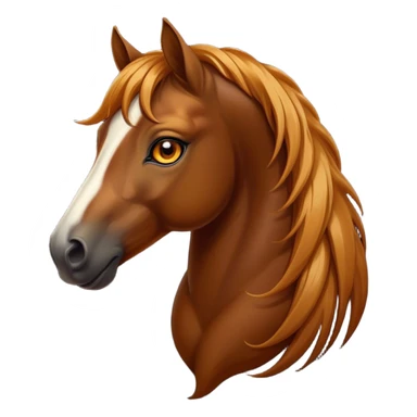 Cinematic Elegant Bay Horse Portrait Emoji, Head held high with a serene, majestic gaze, showcasing a magnificent bay fur with a rich, lustrous sheen, a flowing mane and tail, and radiant amber eyes that exude beauty and grace, Simplified yet majestically refined features, highly detailed, glowing with a soft, ethereal light, high shine, poised and breathtaking, stylized with an air of pure elegance, capturing the essence of a stunning and graceful steed, so beautiful it feels like it could gallop out of the screen with effortless charm! sticker