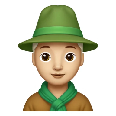 Lama and hat green sticker