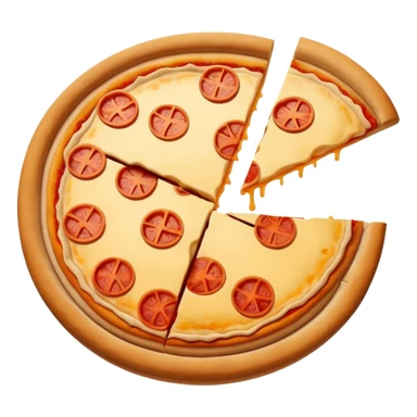 a pie chart sitting on top of a pizza  which has no other toppings sticker