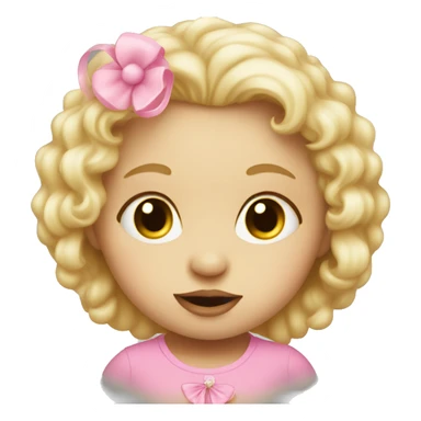 Blonde baby girl with pink pacifier sticker