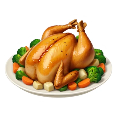 some chicken vegetables soy sauce on top  sticker
