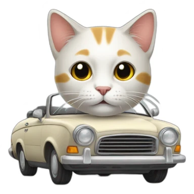 Un gato en un coche sticker
