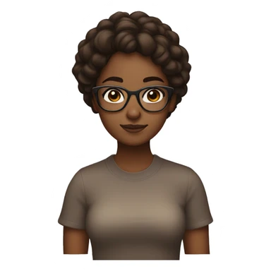 brown skin girl browneyes with glasses sticker