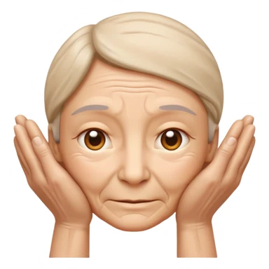 Simple emoji of a face with wrinkles being smoothed by hands,
both hands gently stretching the skin,
wrinkles visible on one part and smooth skin on the other,
clear wrinkle-reducing effect,
simple and easy-to-understand icon,
no beauty or medical elements

 sticker