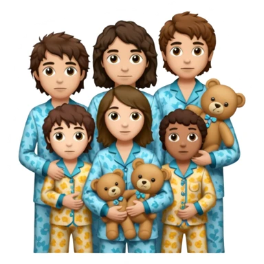the band greta van fleet wearing pajamas and holding teddy bears sticker