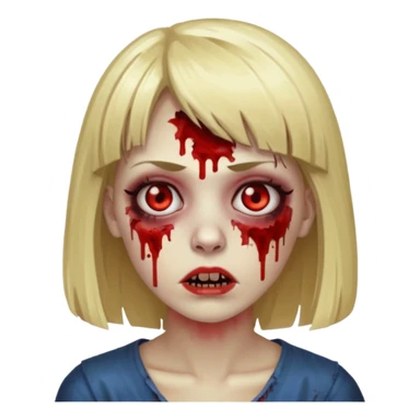 Mulher zumbi de cabelo loiro com franja sticker