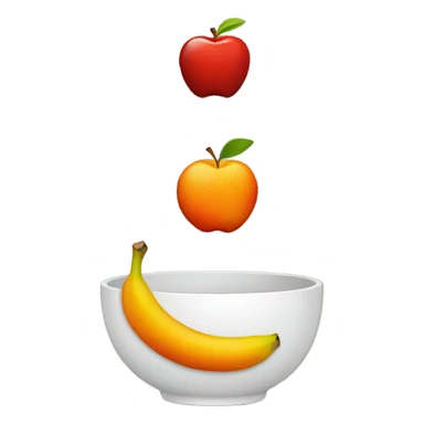 Fruit bowl with apple orange and banana sticker
