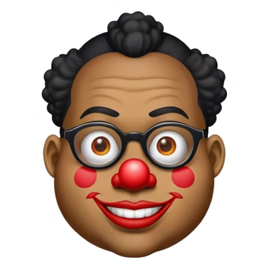 black nerd with a clown fa sticker