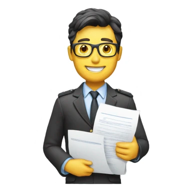 Recruiter with documents sticker